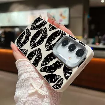 Роскошный черный тонкий мягкий чехол с принтом губ для Samsung S24 FE S23 Ultra S22 A55 A16 A54 A15 A35 A34, защита объектива, противоударный матовый чехол для телефона из ТПУ Samsung S24 чёрный