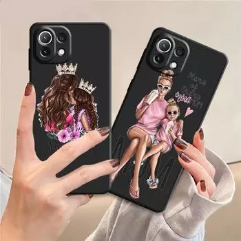 Роскошный черный женский чехол для Samsung Galaxy A22 S21 A72 S22 A32 Note 20 Ultra 10 Plus 8 9 S20 Модный чехол для девочек Super Mom baby Samsung Note 8