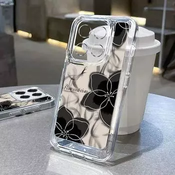 Роскошный цветочный принт Мягкий силиконовый прозрачный чехол для Xiaomi 13T Pro 11T Poco F6 X6 X5 Pro Redmi Note 13 12 Pro 11 10 Прозрачный противоударный чехол для телефона Redmi Note 12 5G