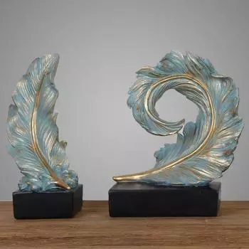 Роскошный декор для гостиной, скульптуры и статуэтки из перьев, современный декор для дома, письменный стол, креативная статуэтка, украшение для рукоделия, деловой подарок