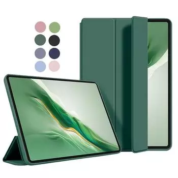 Роскошный деловой кожаный чехол-книжка для планшета Honor MagicPad 2, чехол 12,3 дюйма, тройной складной чехол цвета конфет, мягкий на ощупь, ударопрочный защитный чехол For MagicPad 2 12.3 темно-синий