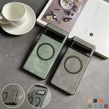 Роскошный деловой мягкий кожаный чехол Magsafe для Google Pixel 9 7 8 Pro 6 XL 8A 7A 6A Магнитный беспроводной зарядный чехол с защитой от ударов For Pixel 7