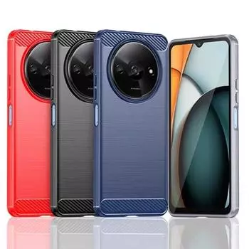 Роскошный деловой силиконовый прочный защитный чехол из углеродного волокна, мягкий чехол для Xiaomi Redmi A3 RedmiA3 4G, чехлы для телефонов For Redmi A3 чёрный