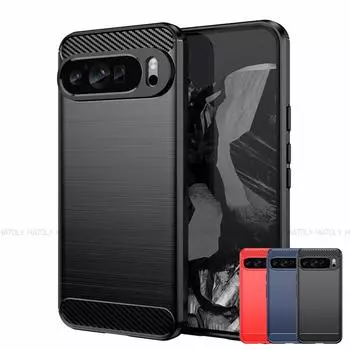 Роскошный деловой тяжелый бронированный прочный чехол для Google Pixel 9 Pro XL, однотонный, с экраном на ощупь, с камерой, полностью ударопрочный, матовый защитный чехол для телефона из ТПУ красный