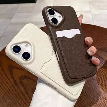 Роскошный держатель для карт, чехол-кошелек с рисунком личи, чехол для телефона из ТПУ, чехол для iPhone 16 Pro Max 16 15 14 13 Pro Max, противоударный бампер для телефона iPhone 16 белый