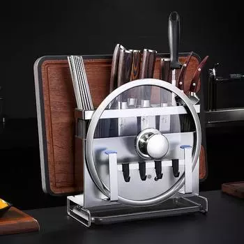 Роскошный держатель для ножей, сертификат LFGB, органайзер из нержавеющей стали 304, кухонные инструменты, устойчивое основание, подвесная или плоская стойка для хранения