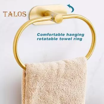 Роскошный держатель для полотенец, настенный крючок для хранения, прочный, легко моется, простая установка, держатель для полотенец для рук, украшение для ванной комнаты Ellipse чёрный