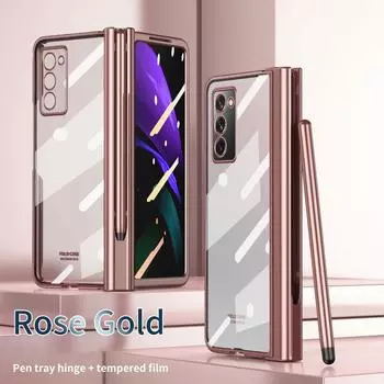 Роскошный держатель для ручки S с прозрачным чехлом для Samsung Galaxy Z Fold 3 4 Fold4 5g Fold3 Fold 2 Fold2 с защитной пленкой для экрана for Galaxy Z Fold 4 чистый