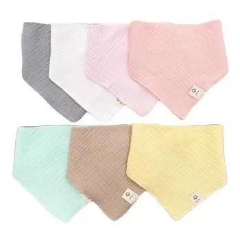 Роскошный детский комплект из 7 предметов, 4-слойный марлевый нагрудник-шарф для младенцев, разные цвета, 1 комплект