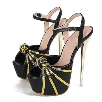 Роскошный дизайн 16 см каблук босоножки женские плиссированные кожаные туфли с открытым носком на высоком каблуке для стриптиза Pole Dance Shoes летние босоножки на платформе 35 абрикосовый