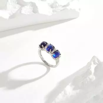 Роскошный дизайн, камень сентября, натуральный стеклянный сапфир, кольцо, нежное, легкое, роскошное, подарок на годовщину помолвки для дам US RING SIZE:6# синий
