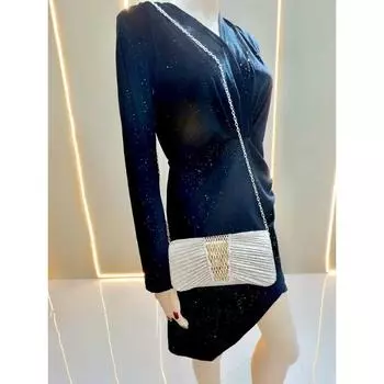 Роскошный дизайн клатч женская вечерняя сумочка женская сумка-конверт повседневный клатч свадебная вечеринка блестящая золотая цепочка сумка через плечо чёрный