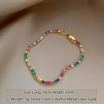 Роскошный дизайн, красочные циркониевые цепочки, ожерелья, браслеты, комплекты ювелирных изделий, корейские модные аксессуары, изысканный подарок для женщин Bracelets