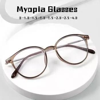Роскошный дизайн, очки для близорукости, компьютерные очки с защитой от синего света, женские модные очки для ближнего зрения по рецепту, диоптрии от 0 до -4,0 0