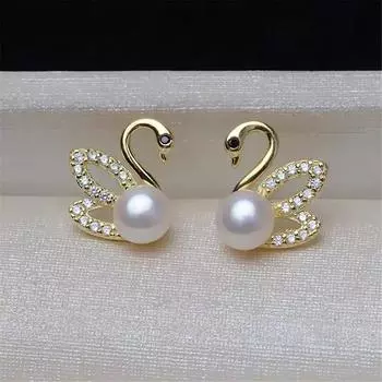 Роскошный дизайн, серьги-гвоздики золотого цвета с имитацией жемчуга и циркона, изысканные женские вечерние ювелирные аксессуары, подарки на день Святого Валентина золотой