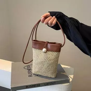 Роскошный дизайн соломенная плетеная сумка через плечо брендовая маленькая сумка для мобильного телефона женская летняя пляжная сумка модная дорожная сумка из ротанга