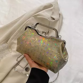 Роскошный дизайнерский цепной блестящий вечерний клатч сумка для вечеринки для женщин женственная мода свадьба плутониевая кожа клатч церемония