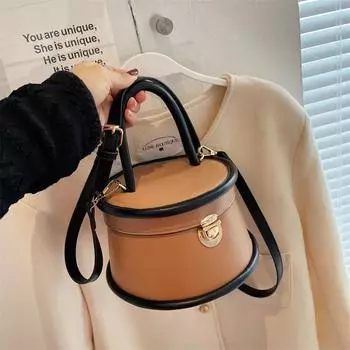 Роскошный дизайнерский замок из плутониевой кожи, простая цилиндрическая сумка через плечо, весна, новая