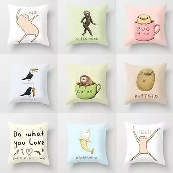 Роскошный домашний декор, чехол для офисного дивана, чехол для подушки с рисунком животного, ежа и собаки, наволочка 40x40cm