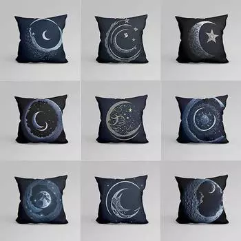 Роскошный домашний декор, чехол для подушки, офисный диван, чехол для подушки с ночным небом и луной, наволочка 40x40cm