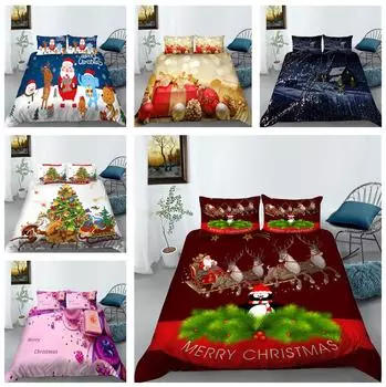 Роскошный домашний комплект постельного белья на рождественскую тематику, пододеяльник, наволочка, простыня/двухслойный комплект постельного белья в натуральную величину, 2/3, украшение дома Baby 100x135cm