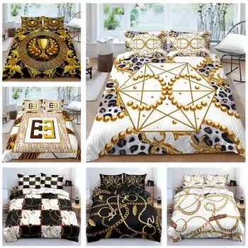 Роскошный домашний комплект постельного белья для спальни, роскошный комплект постельного белья с принтом, пододеяльник, наволочка, 2/3 предмета, украшение для дома, мягкая микрофибра Baby 100x135cm