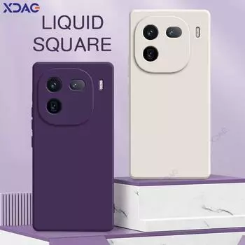 Роскошный двойной чехол для VIVO iQOO 12 Pro 5G 360 Мягкая задняя крышка iQOO12 12Pro iQOO12Pro Квадратные жидкие силиконовые сумки VIVO iQOO 12 Pro