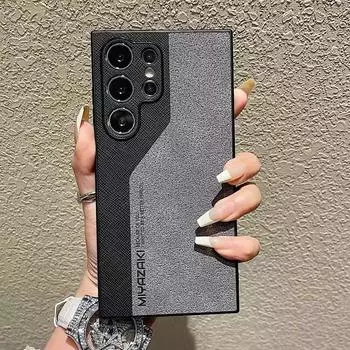 Роскошный двухцветный чехол для телефона Samsung Galaxy S25 S24 S23 S22 S21 Ultra S23 S24 S25 Plus кожаный противоударный узор тонкий задний чехол Samsung S21 Ultra красный