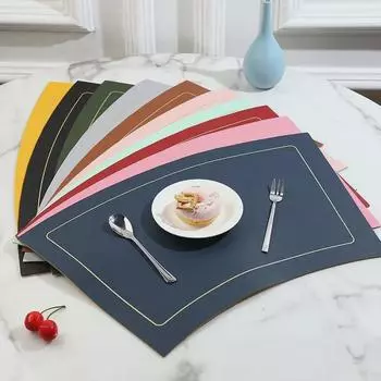 Роскошный двухсторонний кожаный коврик для круглого стола – веерообразный изоляционный коврик для стола