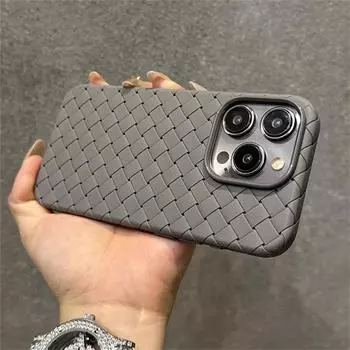 Роскошный дышащий сетчатый охлаждающий чехол с тканым узором для iPhone 15 14 13 12 11 Pro Max 15Plus ультратонкий мягкий силиконовый чехол BV Grid For iPhone 12