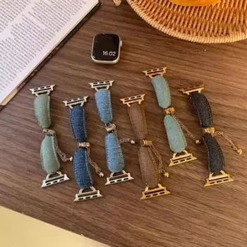 Роскошный джинсовый металлический ремешок-цепочка для Apple Watch Band 49 мм 41 мм 45 мм 38 мм 42 мм 44 40 женский браслет для iWatch Ultra 8 7 SE 6 5 4 38&40&41mm