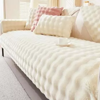 Роскошный фланелевый чехол для дивана, нескользящий однотонный диван, подушка, зимний теплый плюшевый чехол для дивана для гостиной, подлокотник, спинка, полотенце 70x70 A