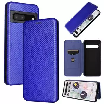Роскошный флип-кожаный чехол из углеродного волокна для Google Pixel 8 Pro 7 6Pro 7A 6A 5A 4A 4G 5G, кошелек-подставка для карт, сумка для телефона, магнитные чехлы Pixel 3 розовый
