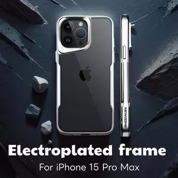 Роскошный гальванический чехол из ТПУ с мягкой рамкой для телефона для iPhone 15 14 13 12 11 Pro Max противоударный акриловый прозрачный задний чехол For iPhone 15 Pro Max чёрный
