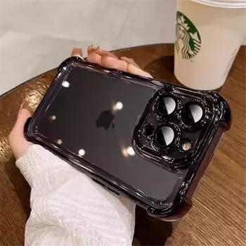 Роскошный гальванический прозрачный чехол для телефона iPhone 11 12 13 14 15 Pro Max Plus, прозрачный бампер, противоударный защитный чехол For iPhone 11Pro
