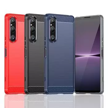 Роскошный гибкий чехол из ТПУ для Sony Xperia 10 5 1 V IV III Защитный чехол с текстурой из углеродного волокна Защитный чехол Funda Hlle Sony Xperia 5 III чёрный