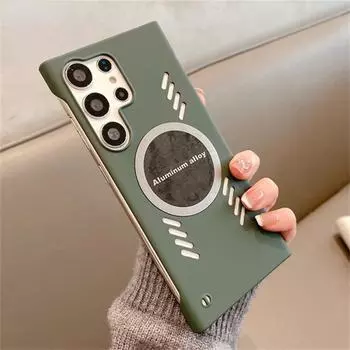 Роскошный графеновый магнитный чехол для телефона с охлаждением и рассеиванием тепла для Samsung S23 Ultra S22 Plus S21 S20, ультратонкий безрамочный чехол для iphone 14 13 12 11 iphone 11 чёрный