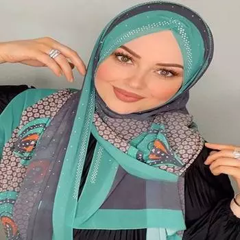 Роскошный хиджаб, мусульманские женские головные тюрбаны, шарф, шали, фуляр, блестящий камень, ручная вышивка, практичная шаль, тюрбан, шифон, уникальный дизайн