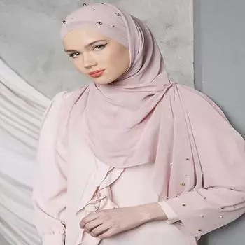 Роскошный хиджаб, платок, платок, абайя, жемчуг, вышитая шифоновая мусульманская одежда, аксессуары, Турция, свадьба