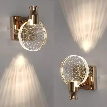 Роскошный хрустальный настенный светильник, светодиодный скандинавский минималистичный настенный светильник для гостиной, спальни, прикроватного прохода, настенный светильник 13cm золотой