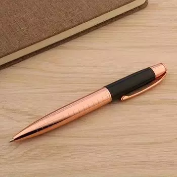 Роскошный и элегантный дизайн, вращающаяся шариковая ручка цвета розового золота, офисные и школьные ручки