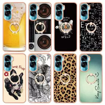 Роскошный IMD гальванический каркас противоударный чехол из ТПУ для телефона с металлическим кольцом-подставкой для Huawei Honor X6A 90 90Lite X9A X8A X7A X7 X6 X8 Magic 5 Pro Honor Magic 5 Pro