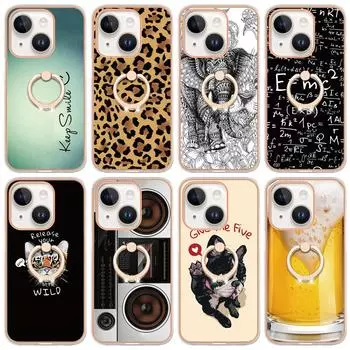 Роскошный IMD гальванический каркас противоударный чехол из ТПУ для телефона с металлическим кольцом-подставкой для iPhone 11 12 13 14 Pro Max 15 15 Ultra 15Plus iPhone 12 Pro Max