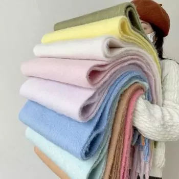 Роскошный кашемировый яркий однотонный женский шарф, зимняя шаль и накидка, бандана, пашмина, кисточка, женский платок, толстое одеяло жёлтый