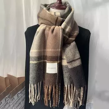 Роскошный кашемировый женский шарф, весенне-зимняя клетчатая накидка в клетку, накидка в стиле оперы, женский палантин, бандана, шарфы, головной платок