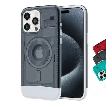 Роскошный классический чехол C1 Magsafe для iPhone15 16 Pro Max 13 14 16pro Ultra Hybrid AC1 жесткий магнитный защитный чехол с коробкой for iPhone 16 серый