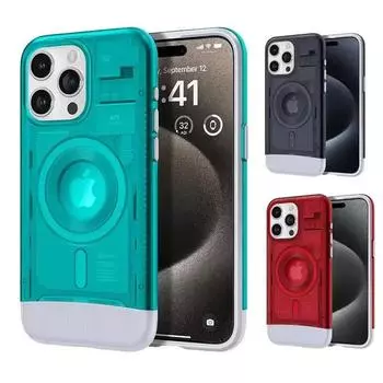 Роскошный классический чехол C1 MagSafe для iPhone 16 Pro Max 16 Pro 15 14 13 - ультрагибридный магнитный защитный чехол с жестким корпусом iPhone 16 Pro Max чёрный