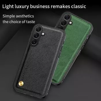 Роскошный классический чехол из натуральной кожи с текстурой для Samsung Galaxy M35 M15 5G Fusion Ultra, легкий полный защитный чехол Samsung M35 5G чёрный