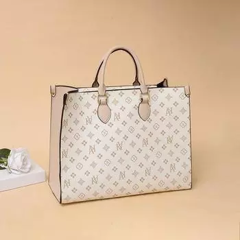 Роскошный классический стиль ретро мастерство новая женская печатная буква металлические аксессуары большая вместимость однотонная сумка