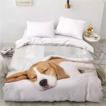 Роскошный комплект постельного белья 3D Европейский размер Queen King Double Пододеяльник Постельное белье Удобное одеяло/покрывало Постельный комплект Animal Lie Down 140x200cm 3pcs
